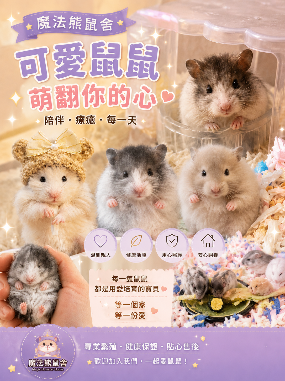 魔法熊鼠舍 — 可愛鼠鼠萌翻你的心，多隻倉鼠與幼鼠合照